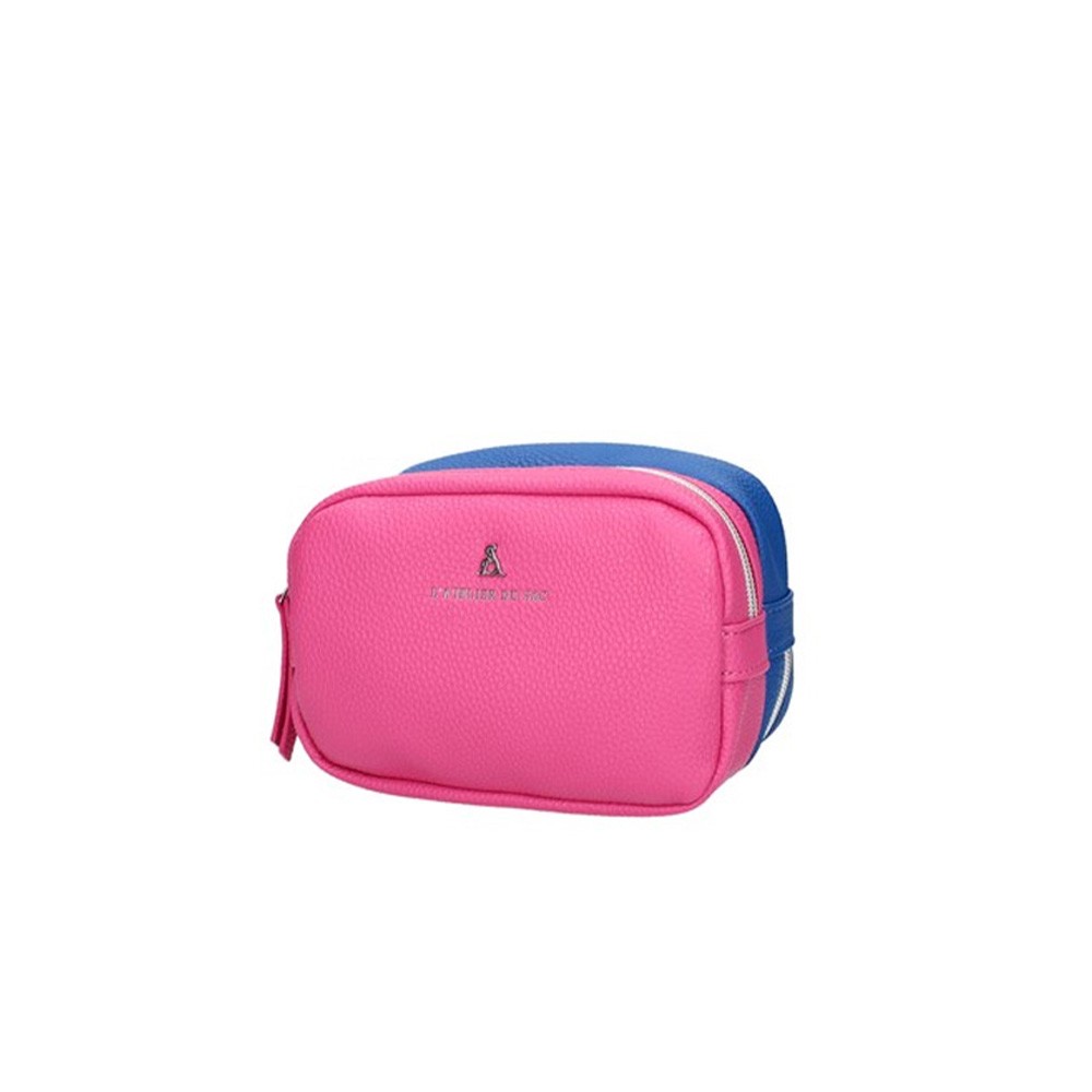 Beauty L atelier du sac donna You and I bicolor blu e fucsia con doppia zip  grande