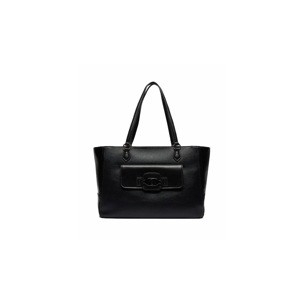 Borsa Shopping Liu jo donna con logo frontale e taschino chiusura patta